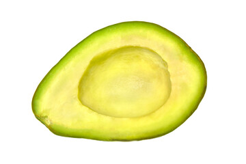 Fresh green Avocado slice isolated on white background