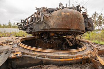 War in Ukraine broken military equipment of the invaders