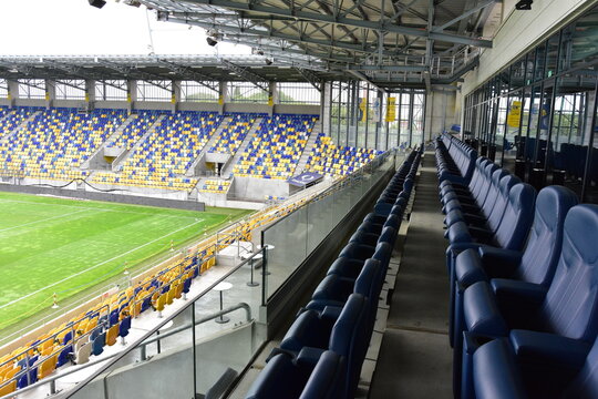 Dunajska Streda, Slovakia, MOL Arena, football stadium, inspection of the complex before the competition,