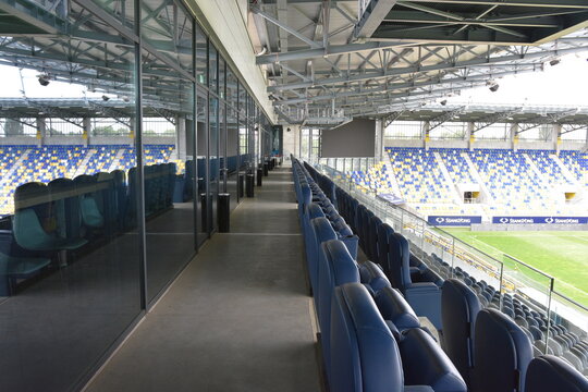 Dunajska Streda, Slovakia, MOL Arena, football stadium, inspection of the complex before the competition,