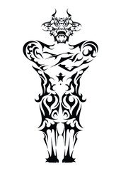 taurus man abstract horns and hooves tattoo symbol sticker celtic ethnic design