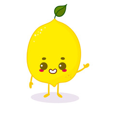 kawaii lemon character summer sticker