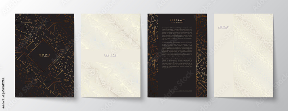 Canvas Prints luxury minimalistic a4 templates set. black and white premium abstract backgrounds design with elega