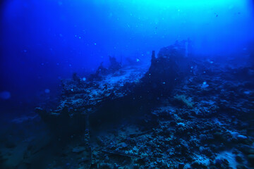 Naklejka na ściany i meble wreck diving thistelgorm, underwater adventure historical diving, treasure hunt