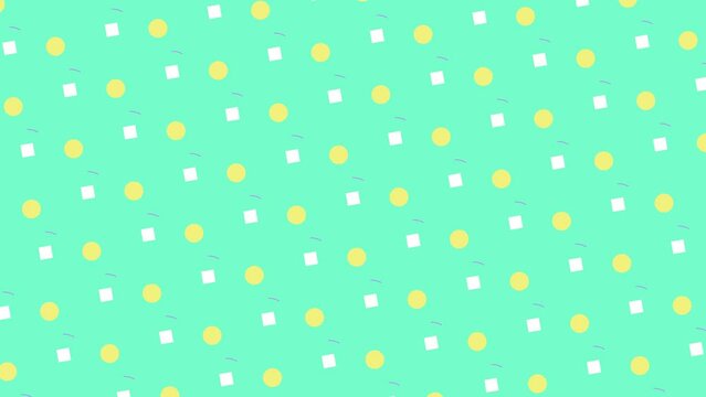 Cool animated pattern background with many elements. Loop pattern animation. 