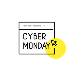Cyber Monday annual online sale event. Pixel perfect, editable stroke line art icon