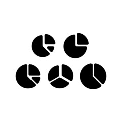 Pie Chart Icon Set Vector Symbol Design Illustration