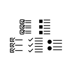 List Icon Set Vector Symbol Design Illustration