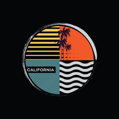 California illustration typography. perfect for t shirt design