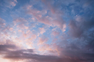 Naklejka na ściany i meble Stunning Spring landscape sunset colorful vibrant skyscape background image