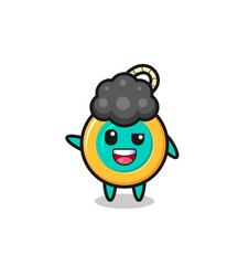 Fototapeta premium yoyo character as the afro boy