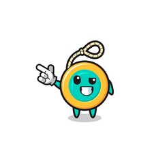 yoyo mascot pointing top left
