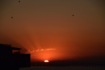 sunset over the city