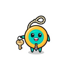 cute yoyo as a real estate agent mascot