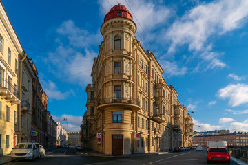 Residential house of the late nineteenth century on the embankment of the Griboyedov Canal on a...