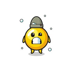 cute cartoon egg yolk with shivering expression