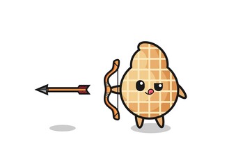 illustration of peanut character doing archery