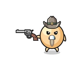 the soy bean cowboy shooting with a gun