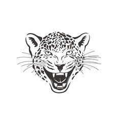 Leopard on white background. Vector .