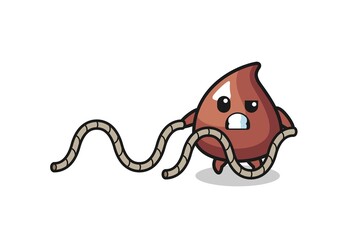 illustration of choco chip doing battle rope workout