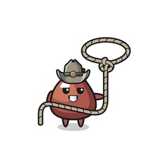 the choco chip cowboy with lasso rope