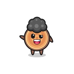 wood grain character as the afro boy