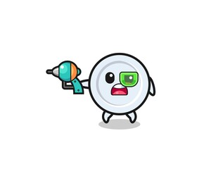 cute plate holding a future gun