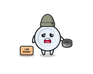cute plate beggar cartoon character