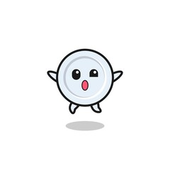 Fototapeta premium plate character is jumping gesture