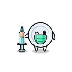 plate mascot as vaccinator