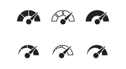 Speedometer icon set. Speed indicator symbol. Vector EPS 10 - obrazy, fototapety, plakaty