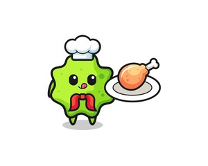 splat fried chicken chef cartoon character