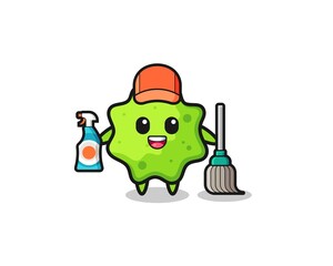 Obraz na płótnie Canvas cute splat character as cleaning services mascot