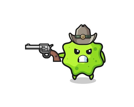 the splat cowboy shooting with a gun