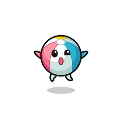 Fototapeta premium beach ball character is jumping gesture
