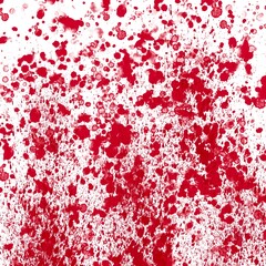 Background of red blood splatter on white