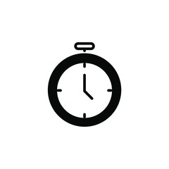 Clock, Timer, Time Solid Line Icon Vector Illustration Logo Template. Suitable For Many Purposes.