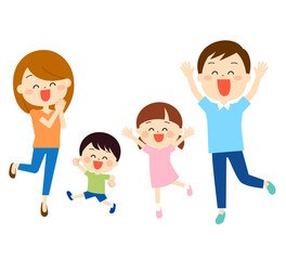 大喜びしている家族