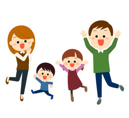 大喜びしている家族