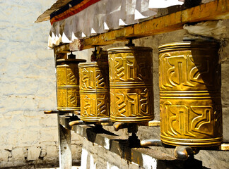  Buddhist prayer wheels are a symbol of Buddhism.Tibet