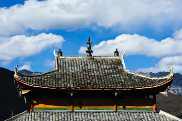 The Chinese roof of ancient architecture