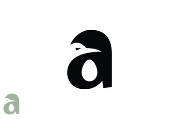 Letter a and bird with egg logo
