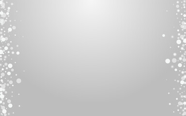 Overlay Snowstorm Vector Grey Background. Silver