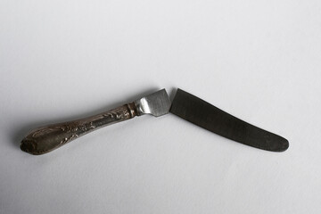 broken knife. broken old vintage table knife