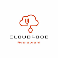 Cloud food logo icon design vector