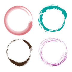 Blurred frame, round icons. Isolated on white background.