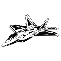 Jet fighter F-22 svg,American F-22 Raptor Military Combat Aircraft USA Army Vinyl Stencil,Cut File Vector Clip Art