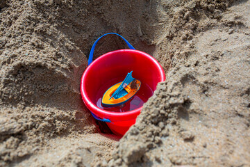 bucket on the beach