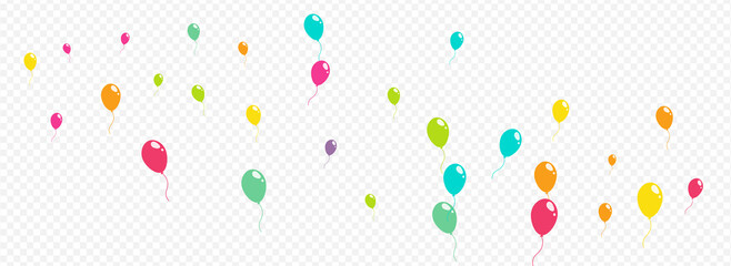 Multicolor Round Balloon Vector Panoramic
