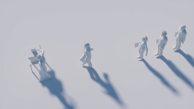 people vote at the election precinct 3d animation render